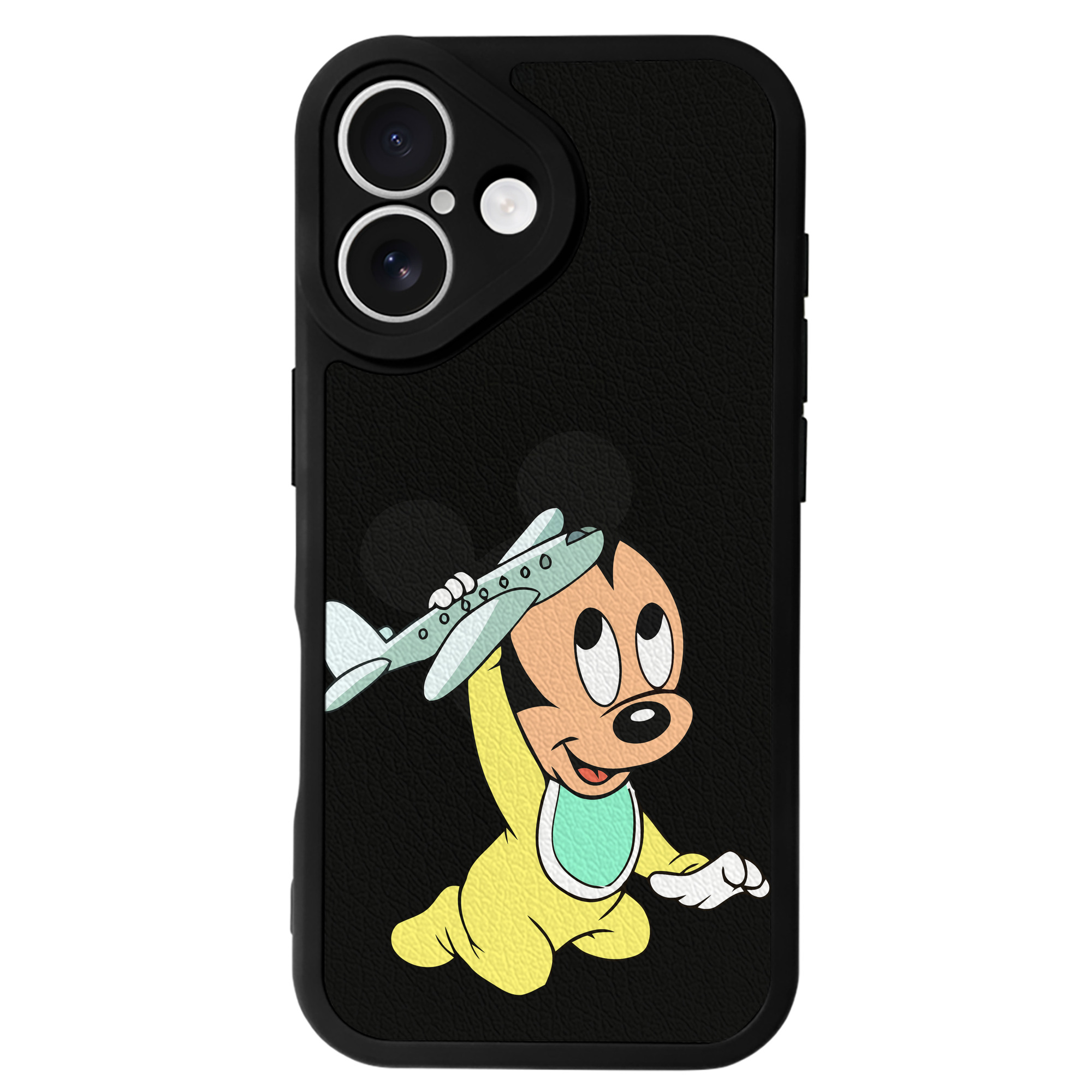 （画像用） ミッキーマウス Mickey Mouse 【iPhone 16シリーズ対応】シリコンスマホケース（レザー調） 材質：シリコン